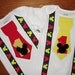 Mickey Mouse Birthday Onesies Set of Two Mickey Mouse Tie and Suspenders Twins Siblings Disney Birthday Outfits