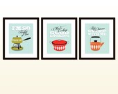 Cathrineholm art print - Mid Century Modern - Kitchen art - Set of 3 - Funny  8 x 10 art prints