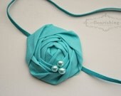 Back to Basics- TURQUOISE Rosette headband, everyday headbands, rosette headbands, turquoise headbands, newborn headbands, photography prop