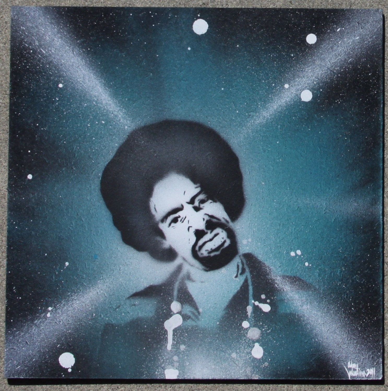 Mac Dre stencil art portrait painting on mdf