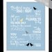 BEATLES BLACKBIRD SONG Lyrics Print - 8x10 -You Choose the Custom Colours to perfectly match any room/decor - baby blue