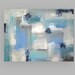 Large Blue and Gray Painting Original Abstract Acrylic Art Titled: Patchwork Blues 36x48x1.5" by Ora Birenbaum