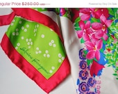 ON SALE Vintage Large Vibrant Floral Silk Scarf - by Salvatore Ferragamo