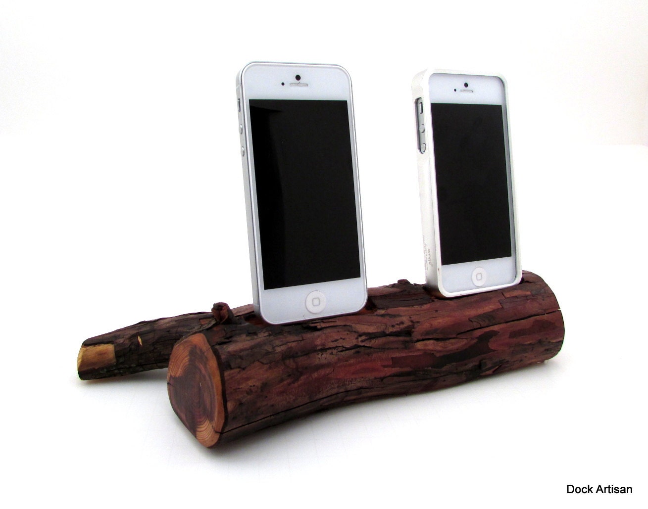 Red Wood iPhone 5 Dual Dock