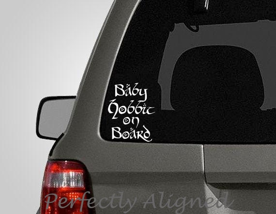 Baby Hobbit On Board vinyl decal - Car decal - Family decal - Baby on Board decal