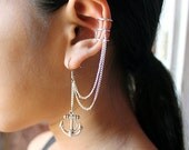 Silver Anchor Ear Cuff Earring