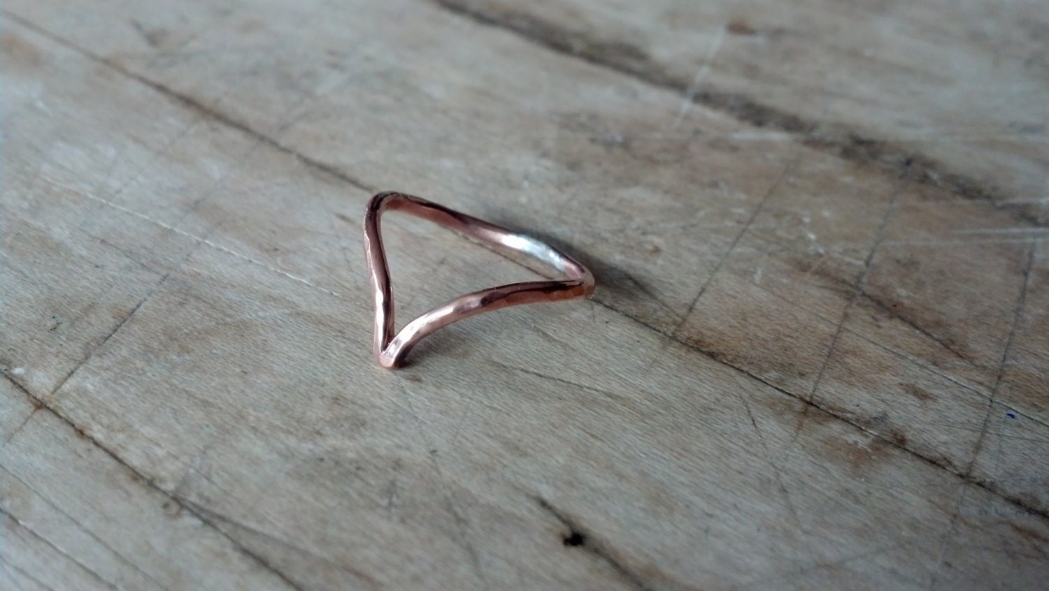 Mid Knuckle Finger Ring Toe Ring Gold Copper Sterling Silver Chevron