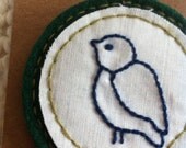 Embroidered Bird Brooch