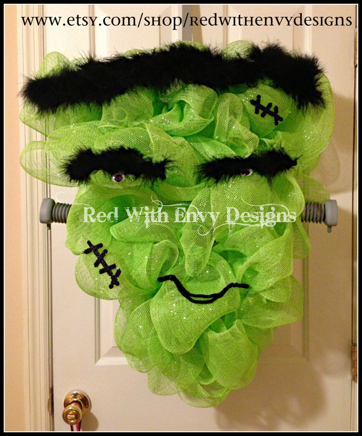 Frankenstein Wreath, Frankenstein, Large Halloween Wreath, Halloween Wreath, Deco Mesh Wreath, Wreath,Pumpkin, Pumpkin Wreath