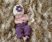 Newborn Baby Pants and Hat Outfit, Longies, Photo Prop, Photography Prop