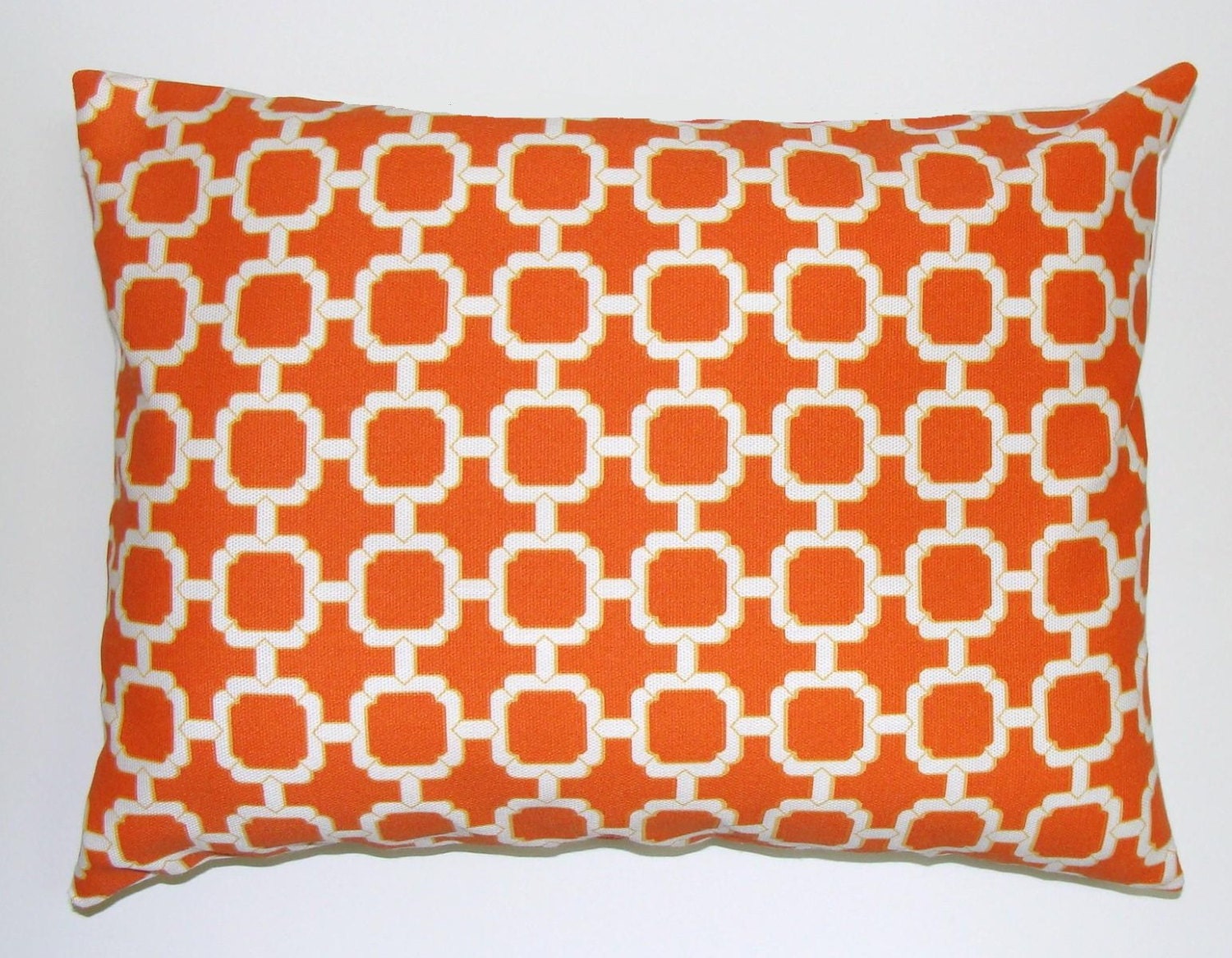 ORANGE OUTDOOR PILLOW.12x16 or 12x18 inch Decorator Lumbar Pillow Cover.Printed Fabric Front and Back.Indoor.Outdoor.Housewares