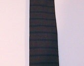 Vintage Gray Striped Narrow Necktie  - Square Bottom