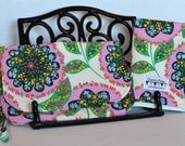 Diaper Clutch and Changing Pad/Busy Bag - flower, whimsical, pretty, fucshia