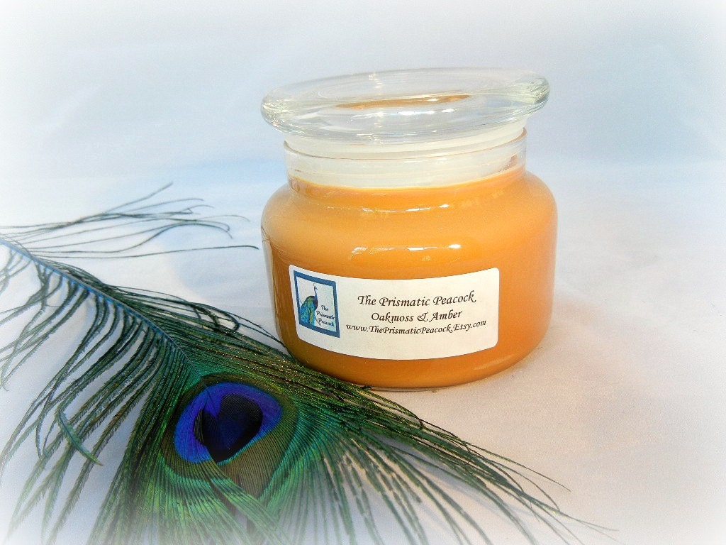 Handcrafted Ecofriendly Scented Soy Candle Oakmoss & Amber