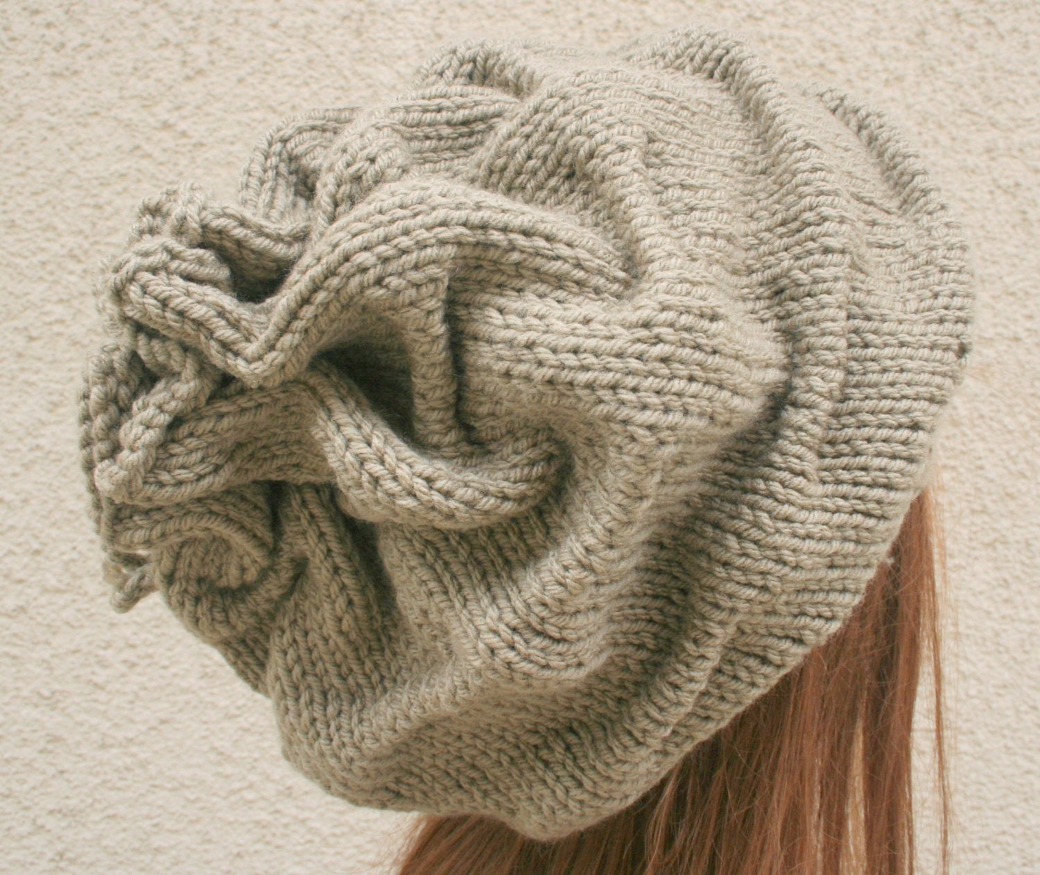 Slouch Beanie hand knit hat  Slouchy Beanie Beret Hair Accessory - By  PIYOYO