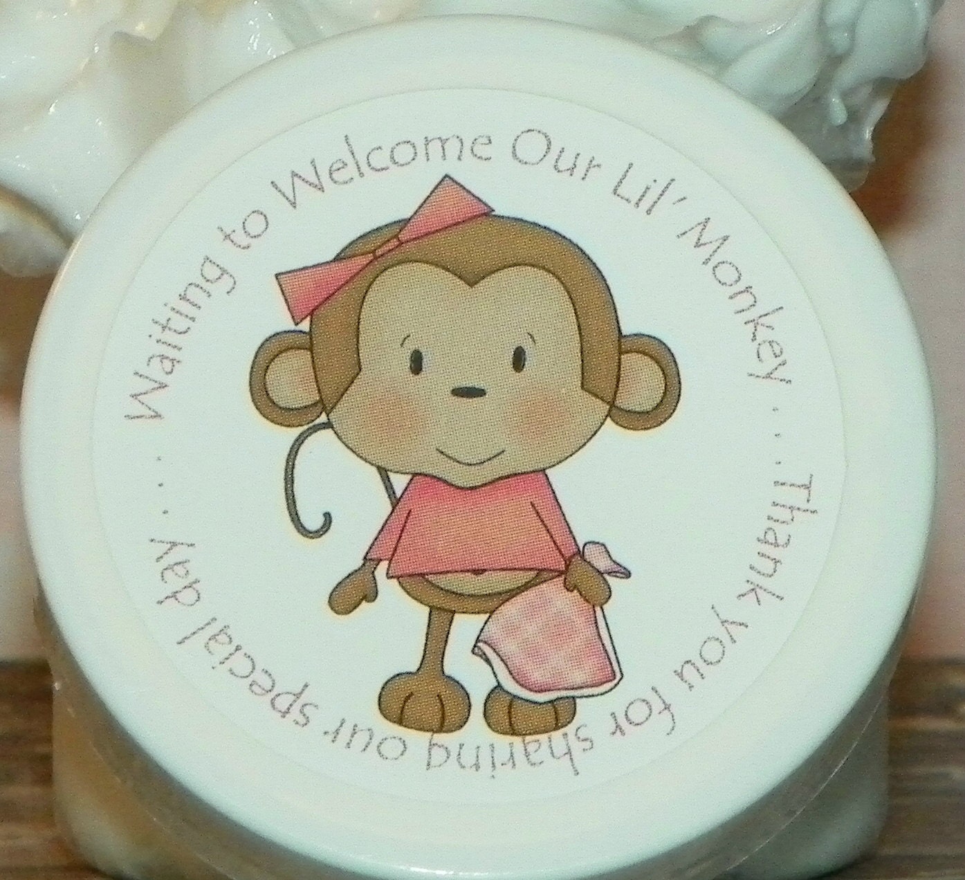 Baby Shower Favors - Whipped Body Butter (Monkey & Blankie - Girl)