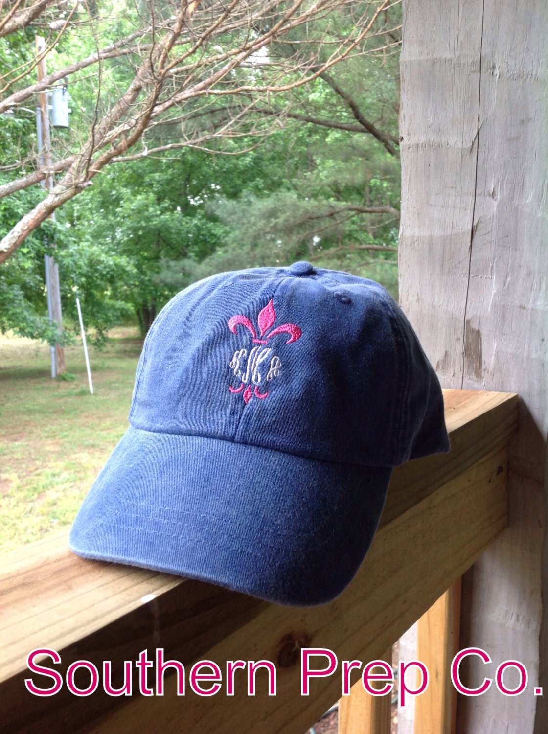 Fleur de Lis Monogrammed Baseball Cap