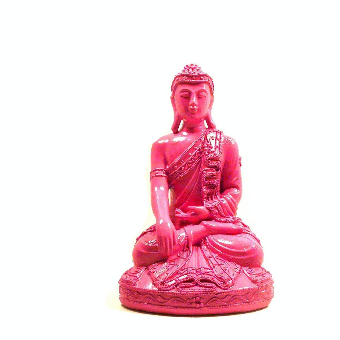OOS / pink buddha statue, trendy, statues, thai, home decor, zen, painted decor, buddhist, pop art, spiritual, feng shui