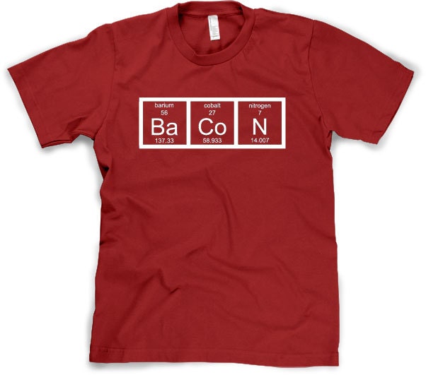 Chemistry bacon t shirt funny bacon shirt S-3XL