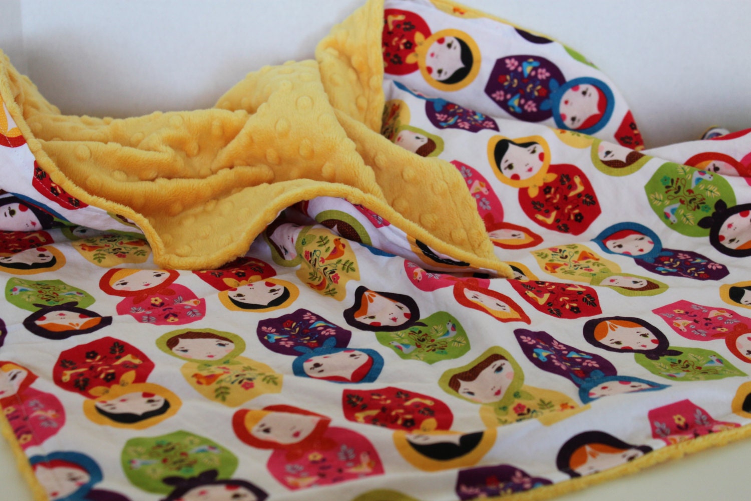 Baby Blanket, Russian Dolls Blanket, Matryoshka Dolls Blanket , Minky Blanket