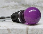 Violet Glass Wine Bottle Stopper
