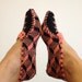 Orange and Black  Otantic slippers, special knitting slippers,Home slippers - Turkish Slippers