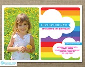 Rainbow Invitation - Rainbow printable - Rainbow Birthday - Printable Party - Clouds - Color - little girl birthday - art - stripes Il_170x135