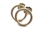 Ring Stud Earrings , Small Round Silver Studs, Silver Hoop Earrings