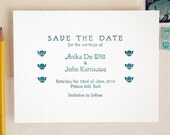 Unique Letterpress Save the Dates - Antique Typography and Flowers (25)
