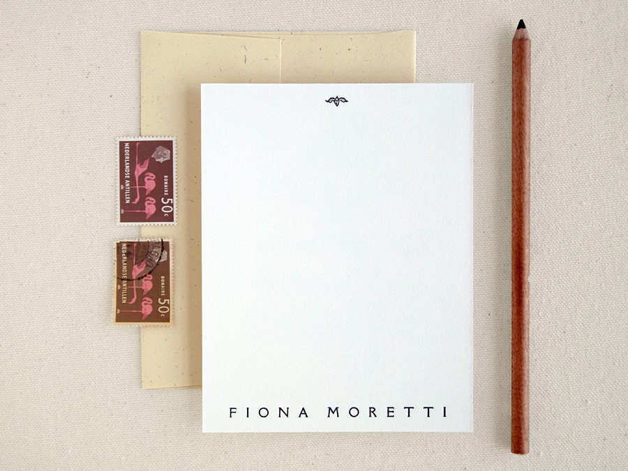 Flat Stationery Letterpress - Rialto Style - Custom Printed (30)