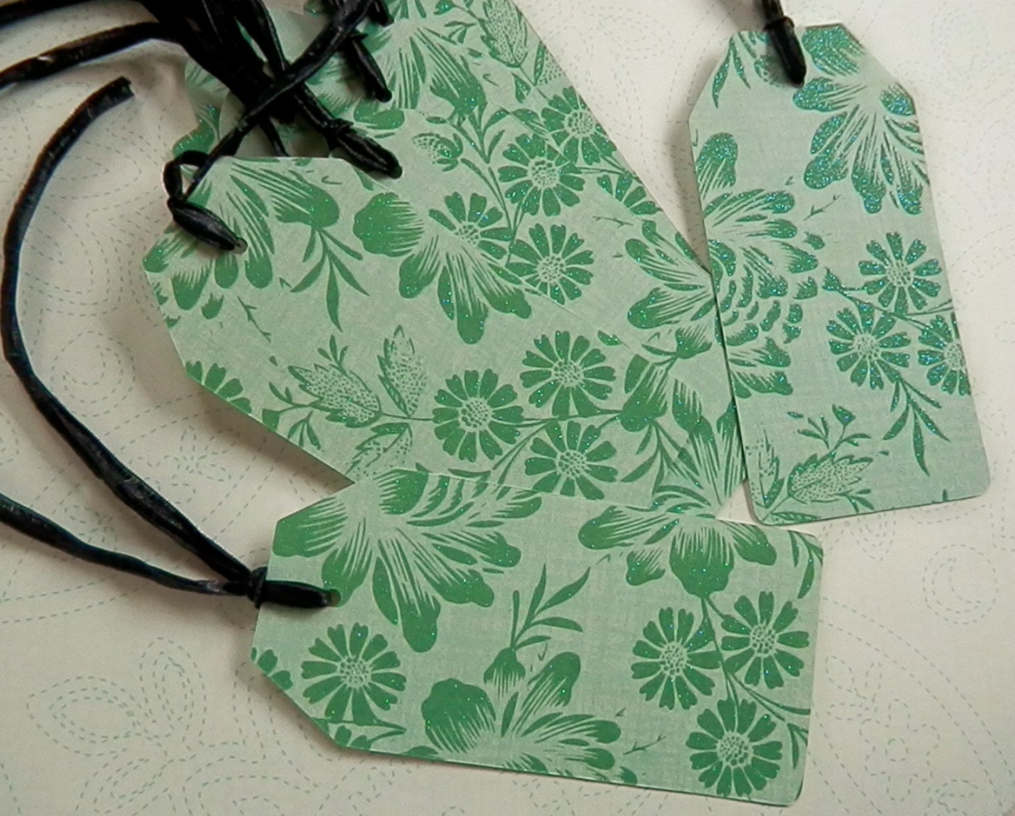 4 Large LUXE TAGS with subtle embossed SPARKLE