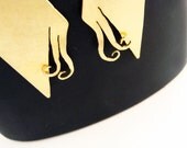 Metal Wind Marvel //Statement Earrings //Gold //Brass //Octopus Inspired Earrings