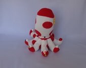Red Polk Octopus Plush Toy, Octopus Stuffed Animal, Stuffed Doll, Sock Monkey