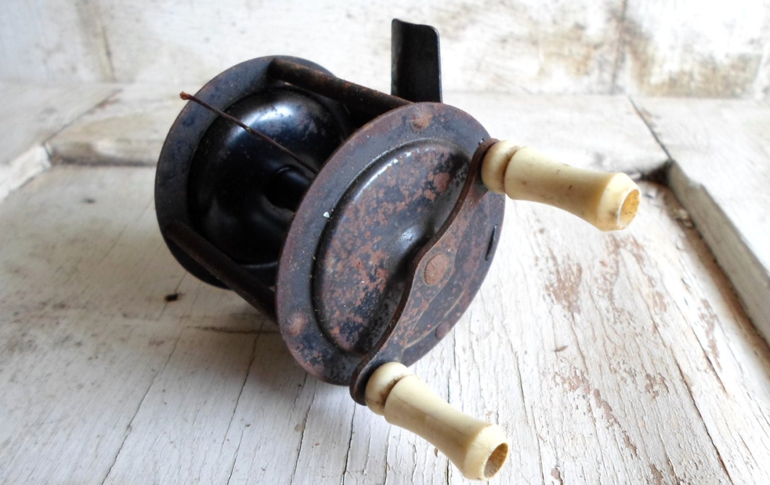 Vintage Fishing Reel, Metal Reel, Mens Fishing Tackle for Camping or Cabin, Display, Props, All Vintage Man