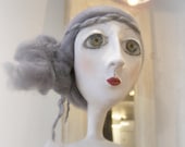 SALE - Art doll made from paper clay  -  Ariadne - Woman figure art sculpture   - Sale its was 220 usd Now  180 usd