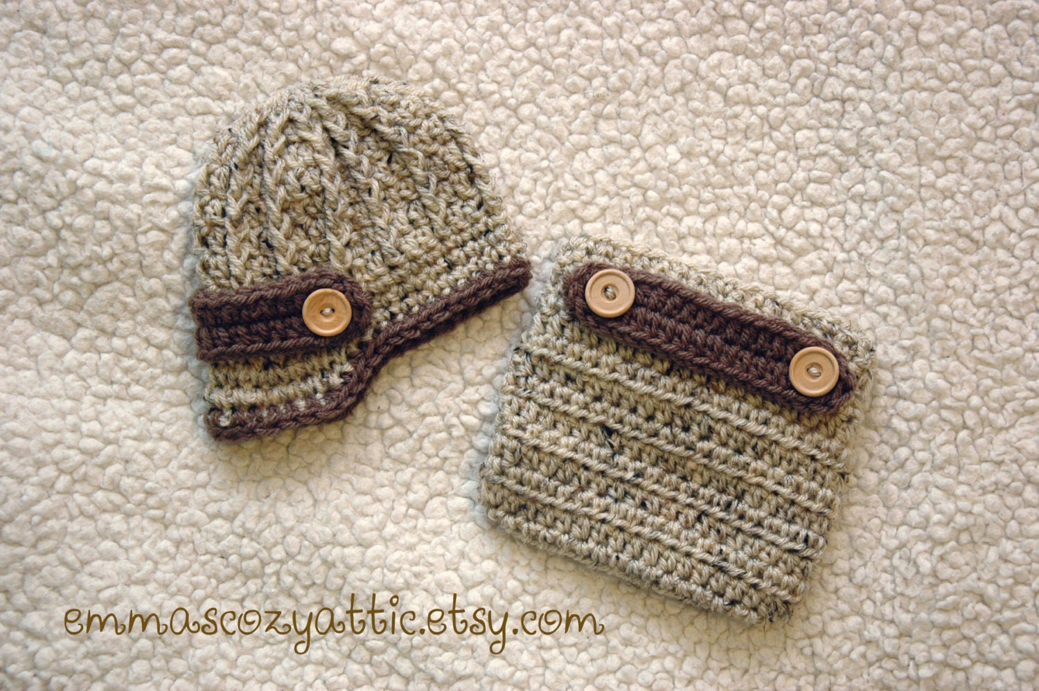 Newborn boy hat and diaper cover set infant boy photography prop baby boy newsboy hat brim hat crochet knit - MADE TO ORDER