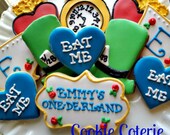 One-derland Decorated Cookies Birthday Party Cookie Favors One Dozen