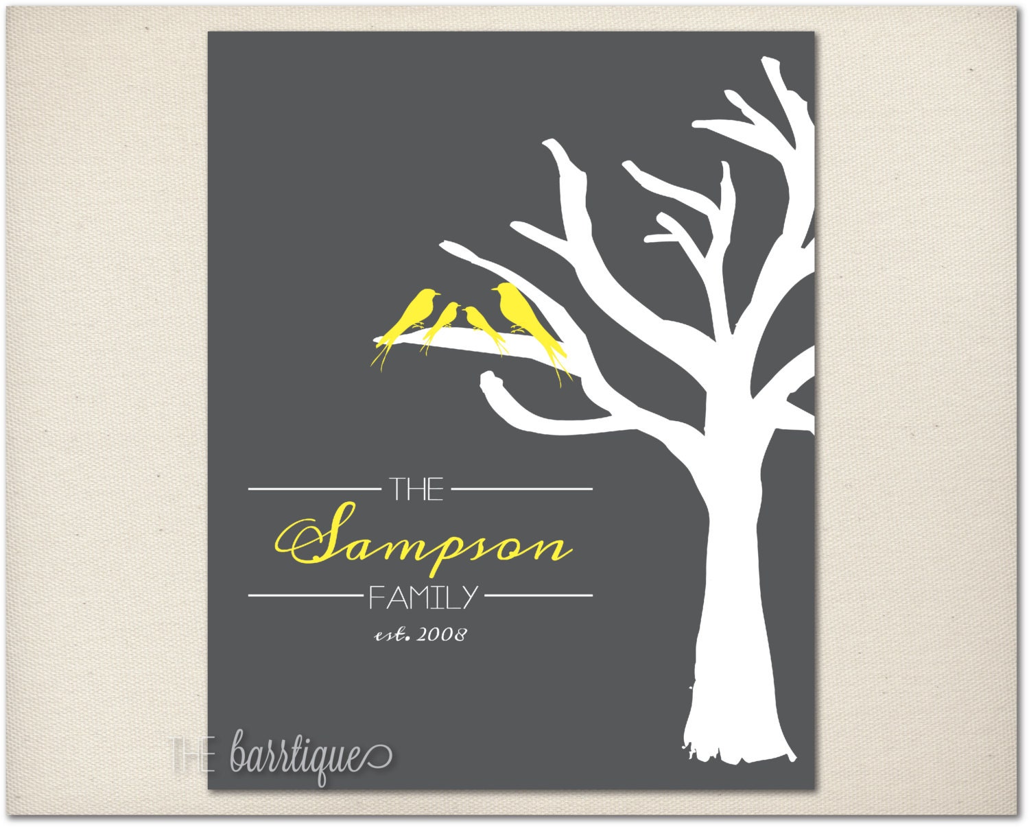 Family Tree With Birds Personalized -- Wedding // Anniversary // Housewarming // Family  Digital Printable