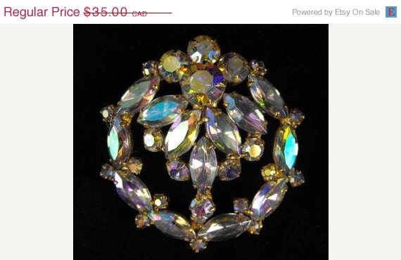 Vintage Brooch Luscious Liquid A/B Crystal Rhinestones 35.00 obo