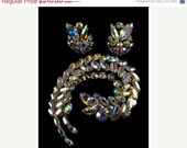 Stunning Sherman Demi Parure Brooch Earrings Rhinestone Jewelry Set