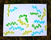 Graphic Green/Blue Marker Drawing