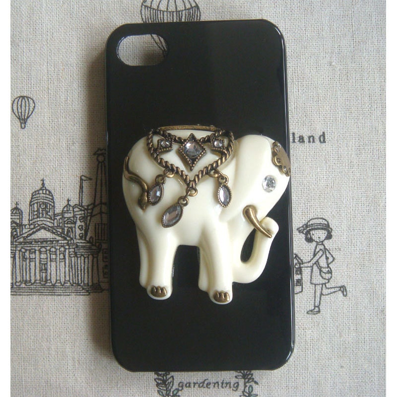 Steampunk Elephant Black  hard case For Apple iPhone 4 case iPhone 4s case cover