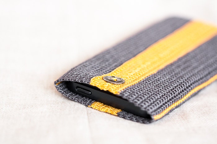 iPhone 4 case, iPhone 5 case. iPhone cover. iPhone sock. Yellow Gray. Eco-Friendly