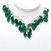 Emerald Green Necklace, Vintage Style Necklace, Bib Necklace, Statement Necklace, Bridal Jewelry