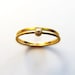 Thin Wedding Ring Set - Gold Pearl Ring - Engagement Ring - 22k Solid Gold
