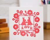 Love Bunnies Letterpress Card