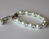 Baby's Pearl Bracelet- First Pearls in White Photo Prop & Keepsake