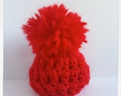 Cherry Red Pom Pom Beanie for Middie Blythe