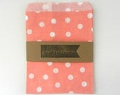 polka dot favor bag 5 x 7 - 12 light pink favor bags - wedding favor bags - birthday party favor bags - popcorn bags