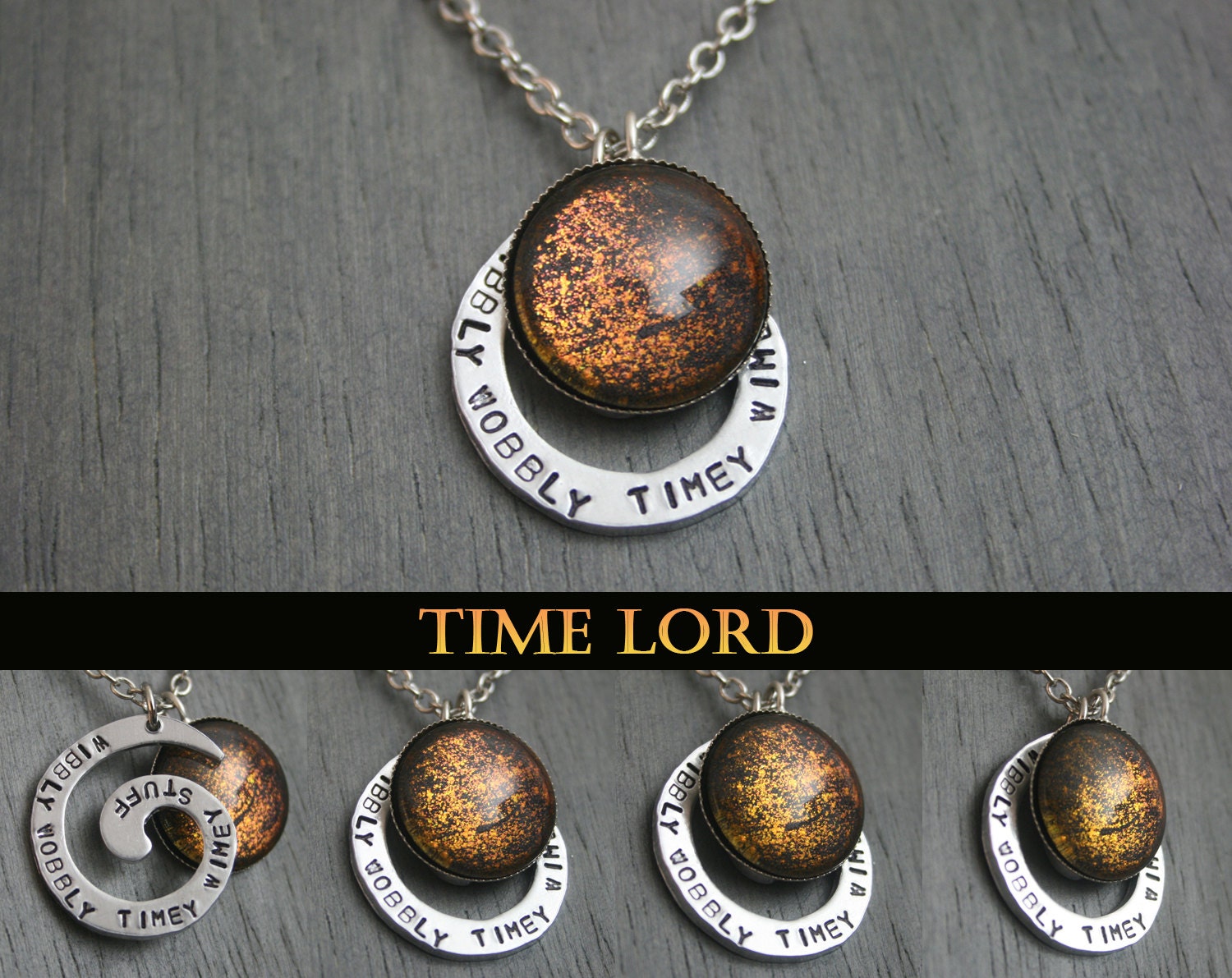 Time Lord Inspired "Wibbly Wobbly, Timey Wimey, Stuff" Necklace